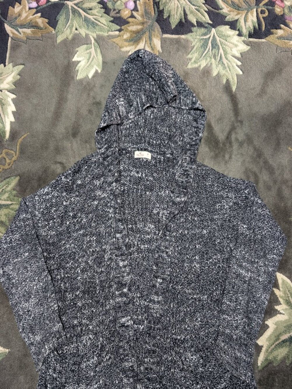 Black and white hooded Hollister cardigan